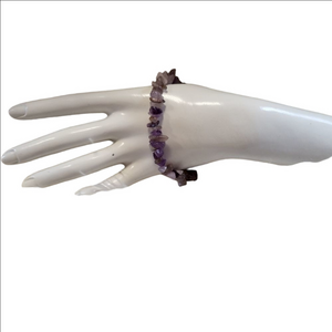Amethyst Bracelet Silver Overlay Chain